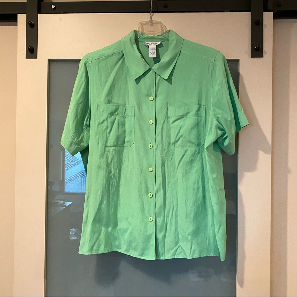 Anna And Frank Mint Silk Blouse Size 2X